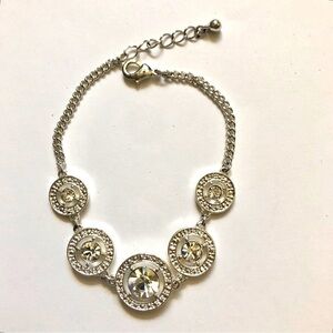 Vintage Avon Rhinestone Rhinestone Silver Tone Bracelet Prom